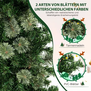 COSTWAY Kunstkerstboom 210 cm met metalen standaard