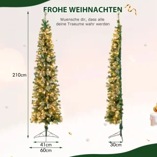 COSTWAY Kunstkerstboom 210 cm met metalen standaard