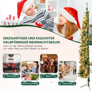 COSTWAY Kunstkerstboom 210 cm met metalen standaard