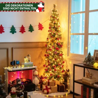 COSTWAY Kunstkerstboom 210 cm met metalen standaard