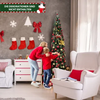 COSTWAY Kunstkerstboom 210 cm met metalen standaard