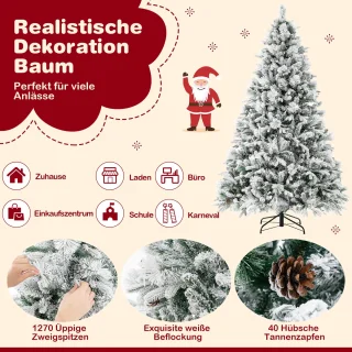 COSTWAY Kunstkerstboom 210 cm wit