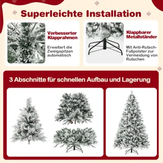 COSTWAY Kunstkerstboom 210 cm wit