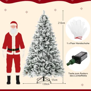 COSTWAY Kunstkerstboom 210 cm wit