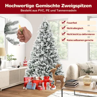 COSTWAY Kunstkerstboom 210 cm wit