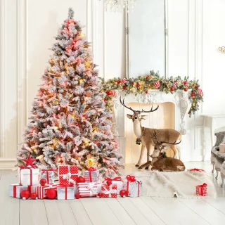 COSTWAY Kunstkerstboom 210 cm wit