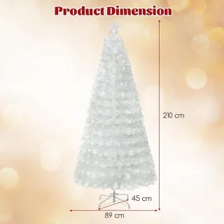 COSTWAY Kunstkerstboom 210 cm wit