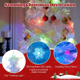COSTWAY Kunstkerstboom 210 cm wit