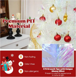 COSTWAY Kunstkerstboom 210 cm wit