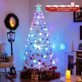 COSTWAY Kunstkerstboom 210 cm wit