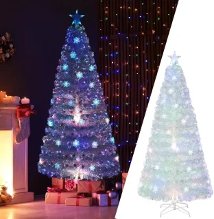 COSTWAY Kunstkerstboom 210 cm wit