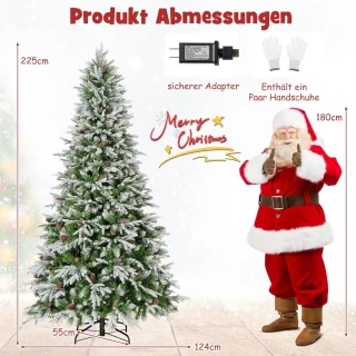 COSTWAY Kunstkerstboom 225 cm Dennenboom