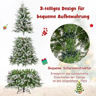 COSTWAY Kunstkerstboom 225 cm Dennenboom