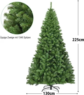 COSTWAY Kunstkerstboom 225 cm Dennenboom Groen