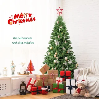 COSTWAY Kunstkerstboom 225 cm Dennenboom Groen