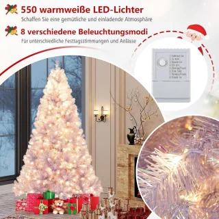 COSTWAY Kunstkerstboom 225 cm (lavendelpaars)