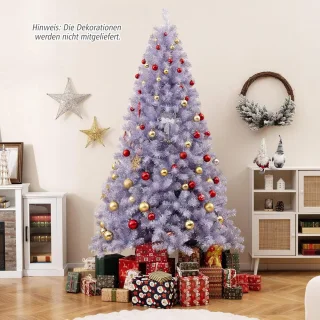 COSTWAY Kunstkerstboom 225 cm (lavendelpaars)