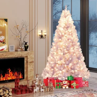 COSTWAY Kunstkerstboom 225 cm (lavendelpaars)
