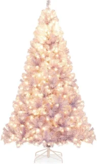 COSTWAY Kunstkerstboom 225 cm (lavendelpaars)