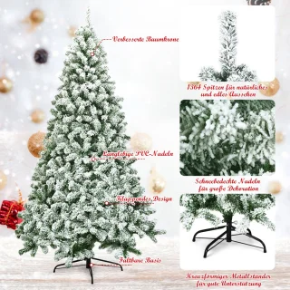 COSTWAY kunstkerstboom 230 cm met metalen standaard