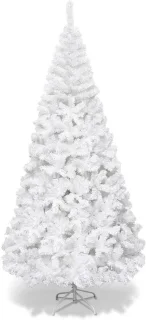 COSTWAY Kunstkerstboom 240 cm Dennenboom Wit