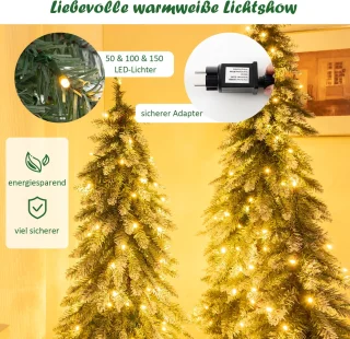 COSTWAY Kunstkerstboom 3-delig 90/120/150 cm