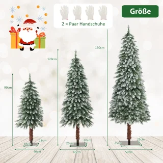 COSTWAY Kunstkerstboom 3-delig 90/120/150 cm