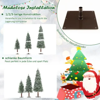 COSTWAY Kunstkerstboom 3-delig 90/120/150 cm
