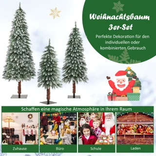 COSTWAY Kunstkerstboom 3-delig 90/120/150 cm