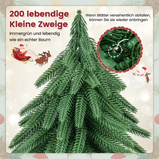 COSTWAY Kunstkerstboom 40 cm op houten voet