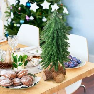 COSTWAY Kunstkerstboom 40 cm op houten voet
