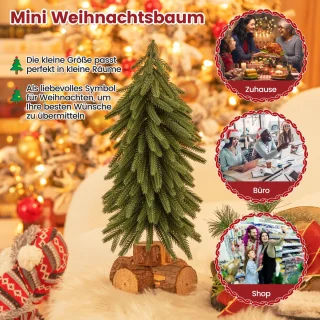 COSTWAY Kunstkerstboom 40 cm op houten voet