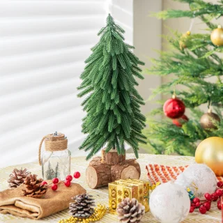 COSTWAY Kunstkerstboom 40 cm op houten voet