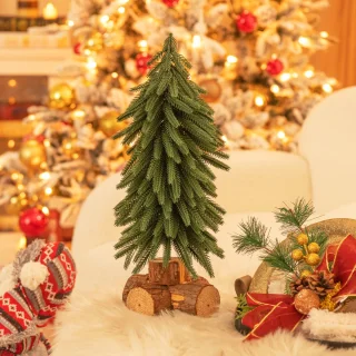 COSTWAY Kunstkerstboom 40 cm op houten voet