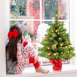 COSTWAY Kunstkerstboom 64 cm - Tafelkerstboom