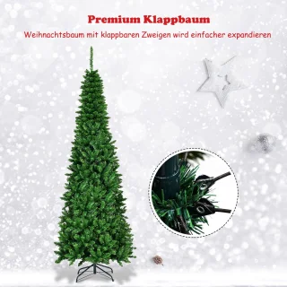 COSTWAY Kunstkerstboom Den 225 cm Groen