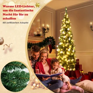 COSTWAY Kunstkerstboom Den 225 cm Groen
