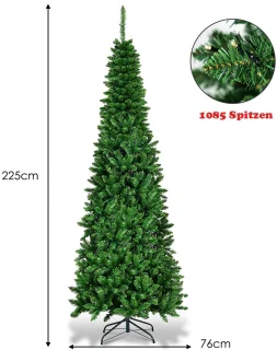 COSTWAY Kunstkerstboom Den 225 cm Groen