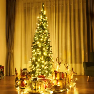 COSTWAY Kunstkerstboom Den 225 cm Groen