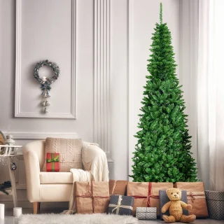 COSTWAY Kunstkerstboom Den 225 cm Groen