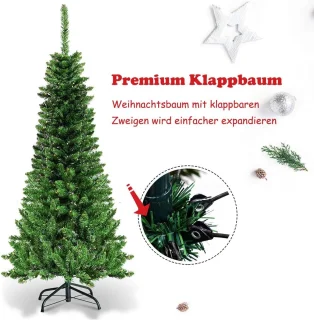 COSTWAY Kunstkerstboom Dennenboom 135 cm Groen