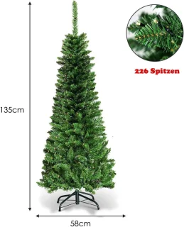 COSTWAY Kunstkerstboom Dennenboom 135 cm Groen
