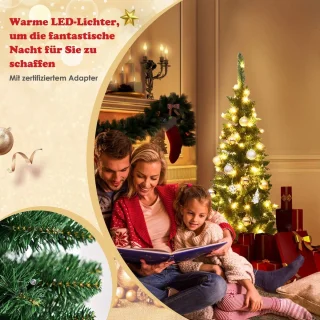 COSTWAY Kunstkerstboom Dennenboom 135 cm Groen