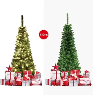 COSTWAY Kunstkerstboom Dennenboom 135 cm Groen