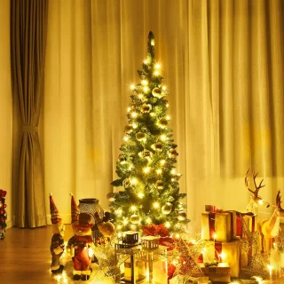 COSTWAY Kunstkerstboom Dennenboom 135 cm Groen