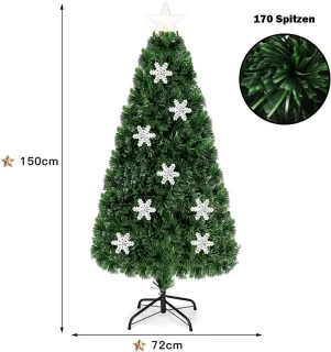 COSTWAY Kunstkerstboom Dennenboom 150 cm groen