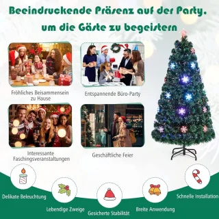 COSTWAY Kunstkerstboom Dennenboom 150 cm groen