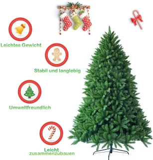 COSTWAY Kunstkerstboom Dennenboom 180 cm