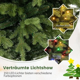 COSTWAY Kunstkerstboom Dennenboom 180 cm Groen