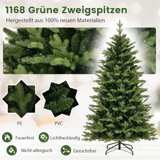 COSTWAY Kunstkerstboom Dennenboom 180 cm Groen